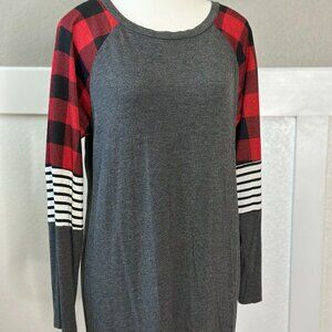 Magic Fit Top with buffalo plaid